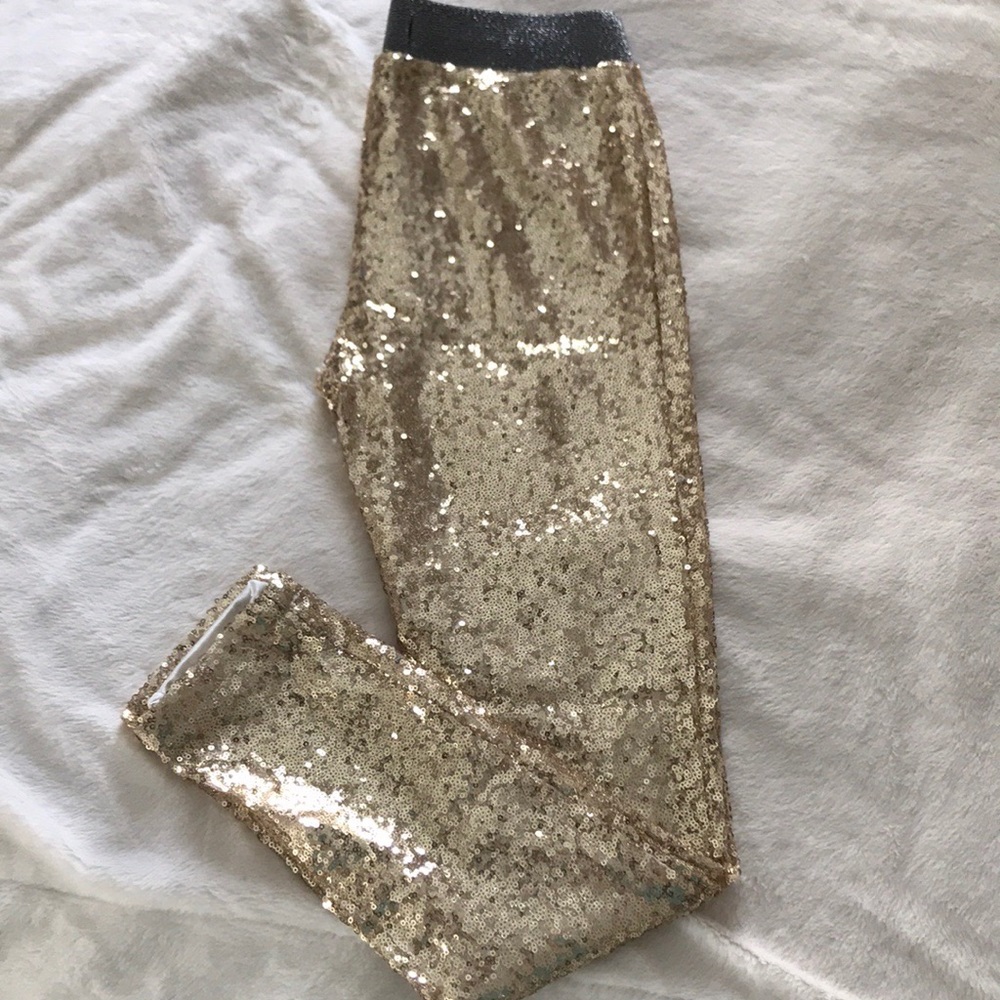 Gold Sequin Leggings